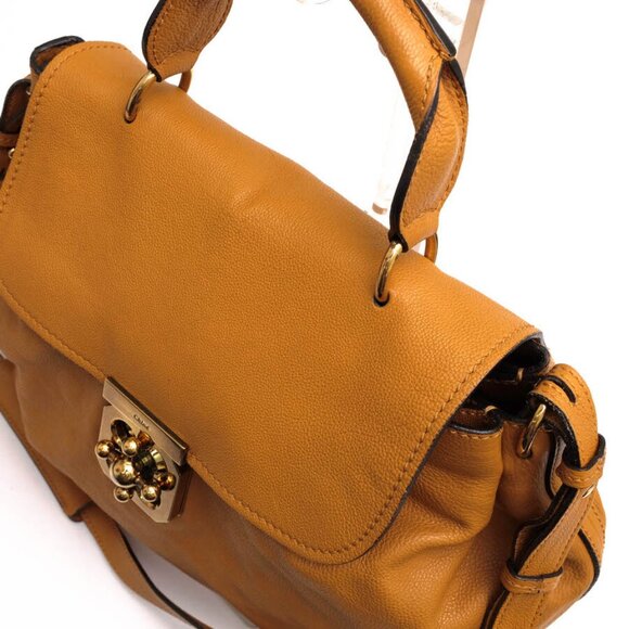 Auth Chloe Elsie handbag in Brown Cowhide Calf Leather in Good Condition - Picture 5 of 8